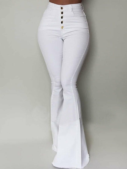 LateurGo Vintage Casual High Waist Pants with Breasted Button - Slim and Elegant