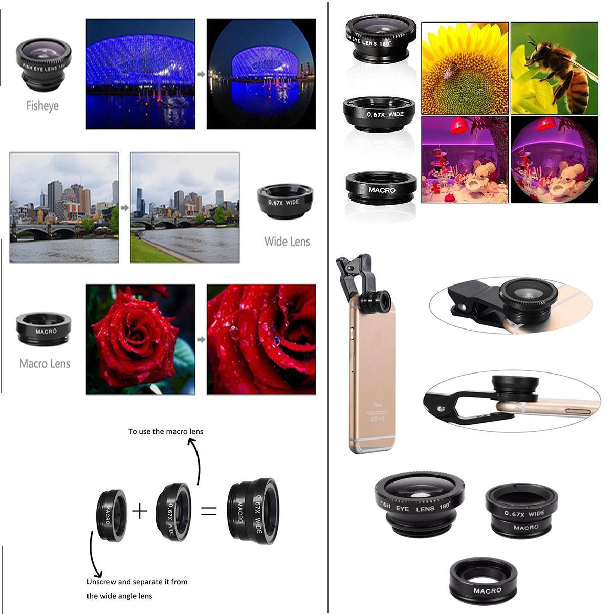 LateurGo 11 in 1 Smartphone Camera Lens Kit for Enhanced Mobile Photography