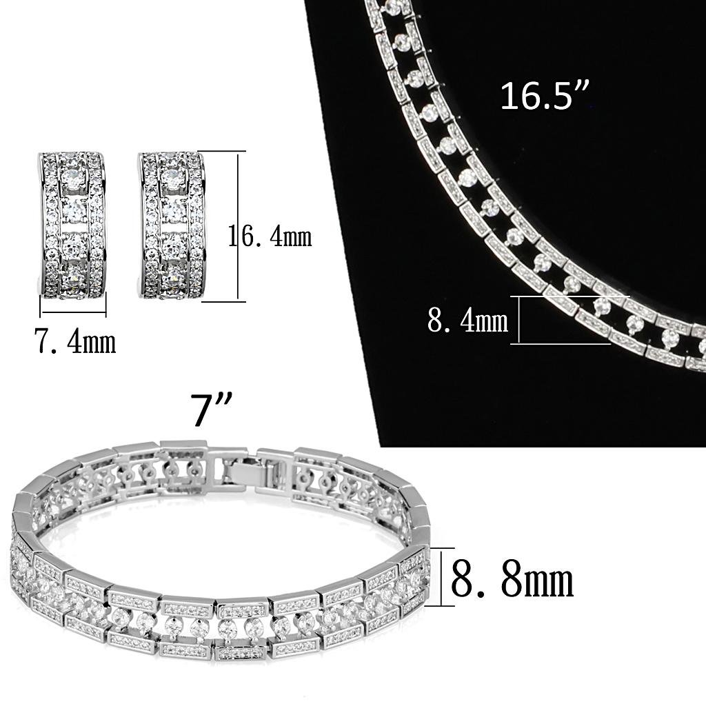  Rhodium Brass Jewelry Sets with AAA Grade CZ | LateurGo