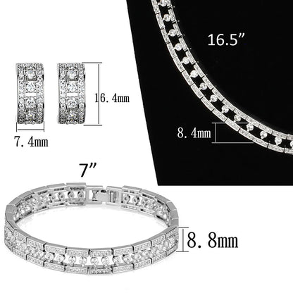  Rhodium Brass Jewelry Sets with AAA Grade CZ | LateurGo