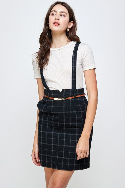 LateurGo Suspender High Waisted Skirt - Chic and Fashionable