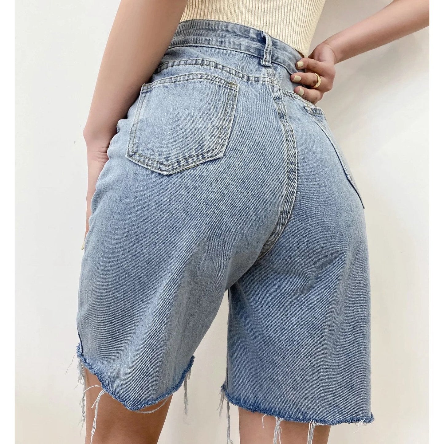  Women's Fashion Embroidered Trendy Jeans Shorts by LateurGo