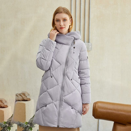 LateurGo Warm Elegant Women's Coat Jacket - Casual Pocket Parka Windproof Jacket