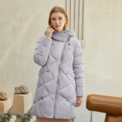 LateurGo Warm Elegant Women's Coat Jacket - Casual Pocket Parka Windproof Jacket