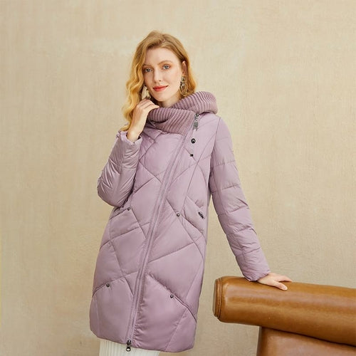 LateurGo Warm Elegant Women's Coat Jacket - Casual Pocket Parka Windproof Jacket