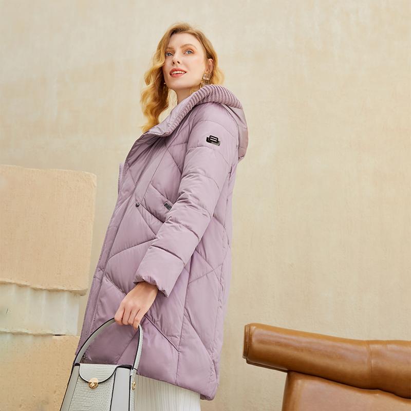 LateurGo Warm Elegant Women's Coat Jacket - Casual Pocket Parka Windproof Jacket