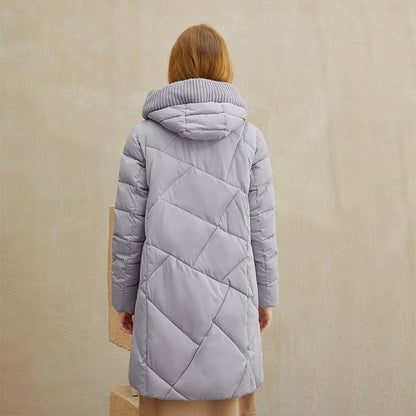 LateurGo Warm Elegant Women's Coat Jacket - Casual Pocket Parka Windproof Jacket