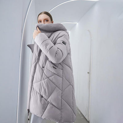 LateurGo Warm Elegant Women's Coat Jacket - Casual Pocket Parka Windproof Jacket
