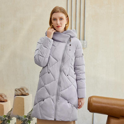 LateurGo Warm Elegant Women's Coat Jacket - Casual Pocket Parka Windproof Jacket