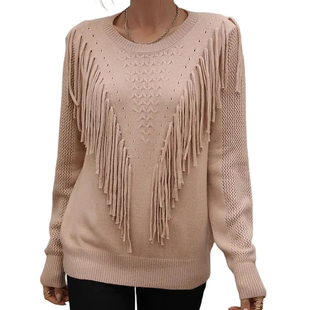 LateurGo Women's Tassels Autumn Sweater