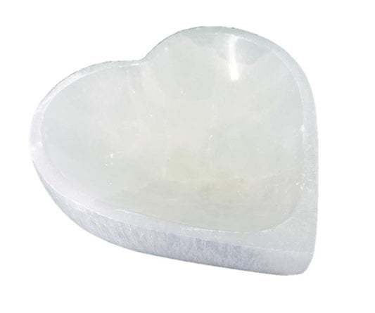 Selenite Heart Bowl 4" | Healing Crystal Decor