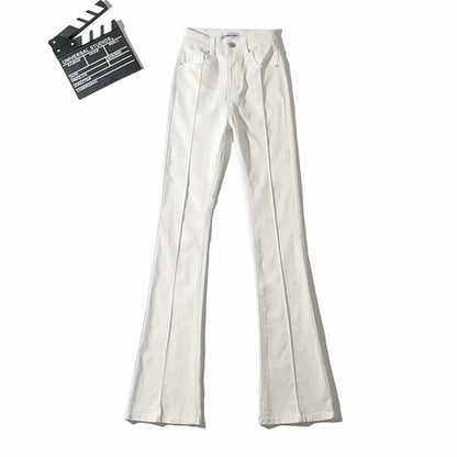 LateurGo High Waist Hollow Flare Pants Denim Jeans for Women 