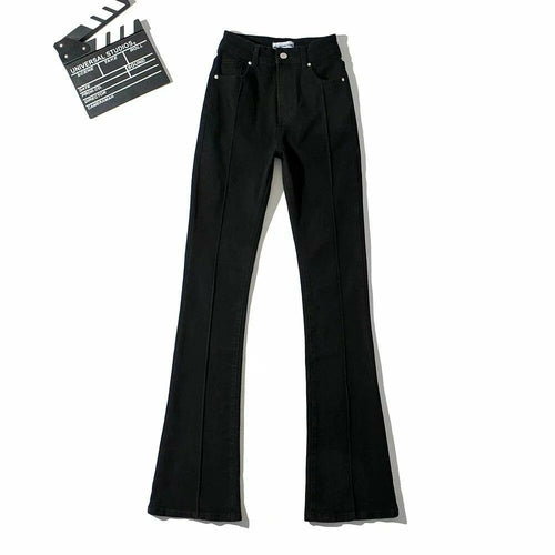 LateurGo High Waist Hollow Flare Pants Denim Jeans for Women 
