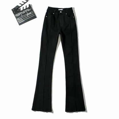 LateurGo High Waist Hollow Flare Pants Denim Jeans for Women 