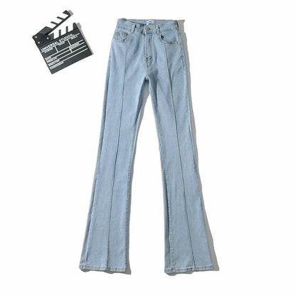 LateurGo High Waist Hollow Flare Pants Denim Jeans for Women 