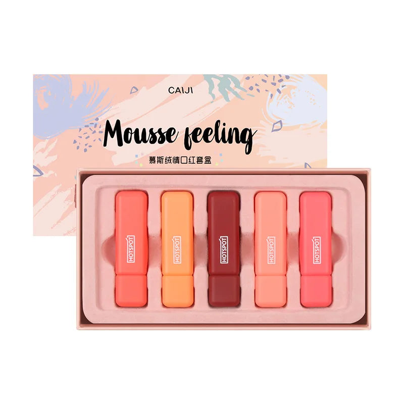 5 Vibrant Colors Shimmering Glaze Lip Gloss Set