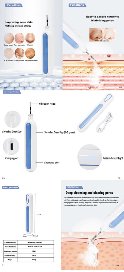 LateurGo Vibrating Facial Cleansing & Neck Lift Device with LED Therapy