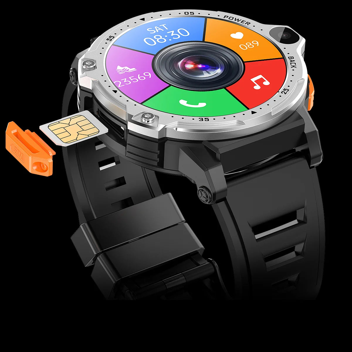 4G Android smartwatch with SIM slot, GPS, and HD camera by LateurGo