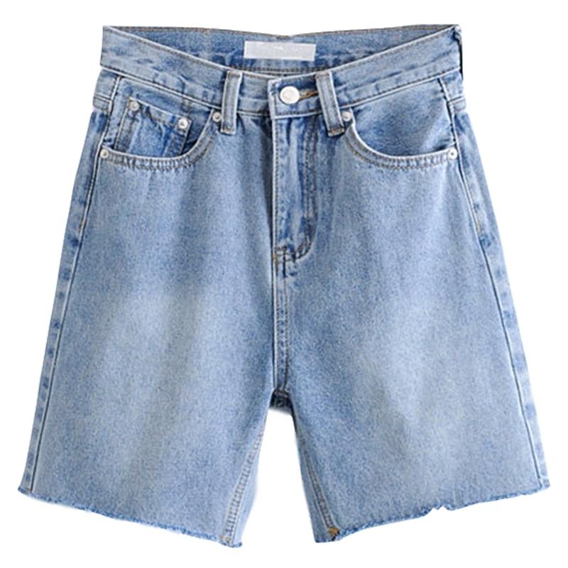 LateurGo High waist slim denim Bermuda shorts for plus size women, showcasing the latest fashion trend