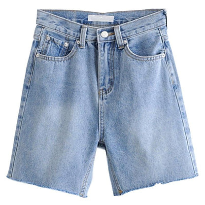 LateurGo High waist slim denim Bermuda shorts for plus size women, showcasing the latest fashion trend