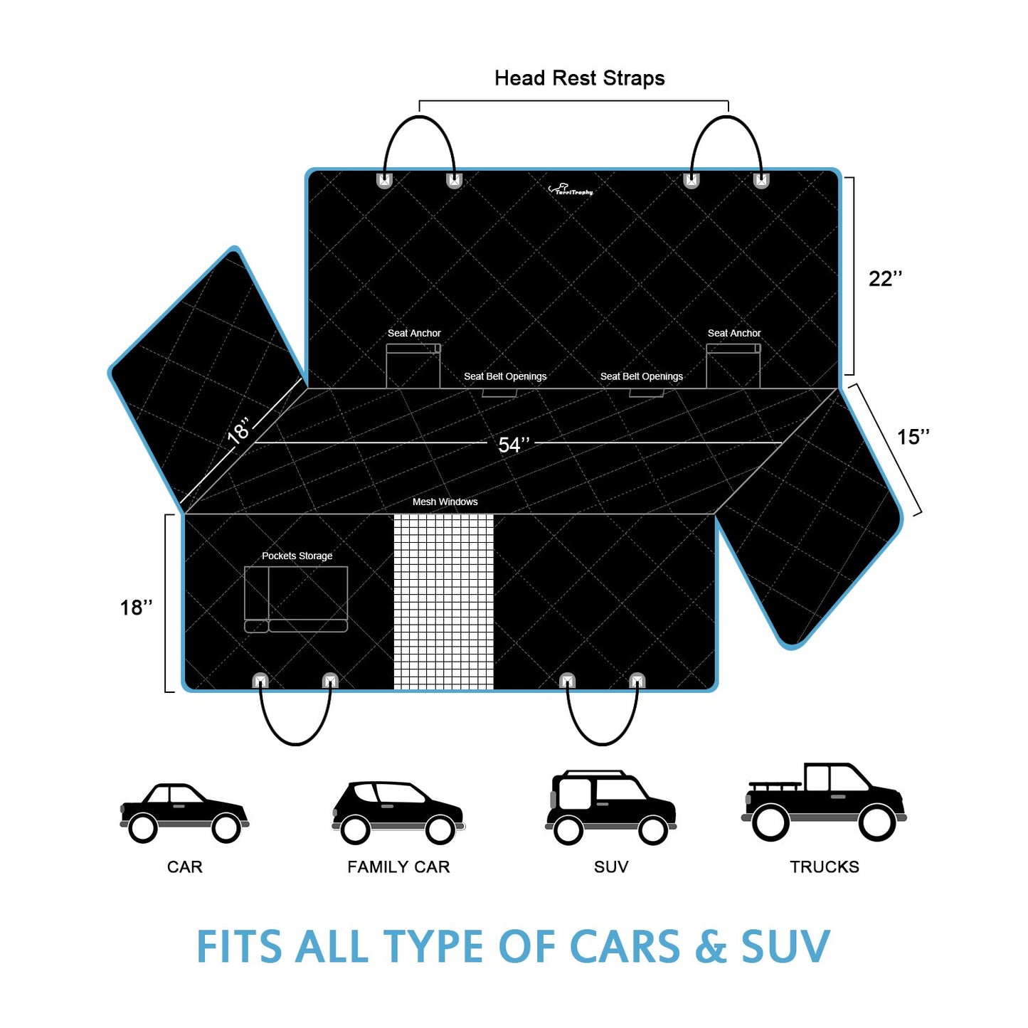 Pet Seat Cover for Cars, Trucks, and SUVs