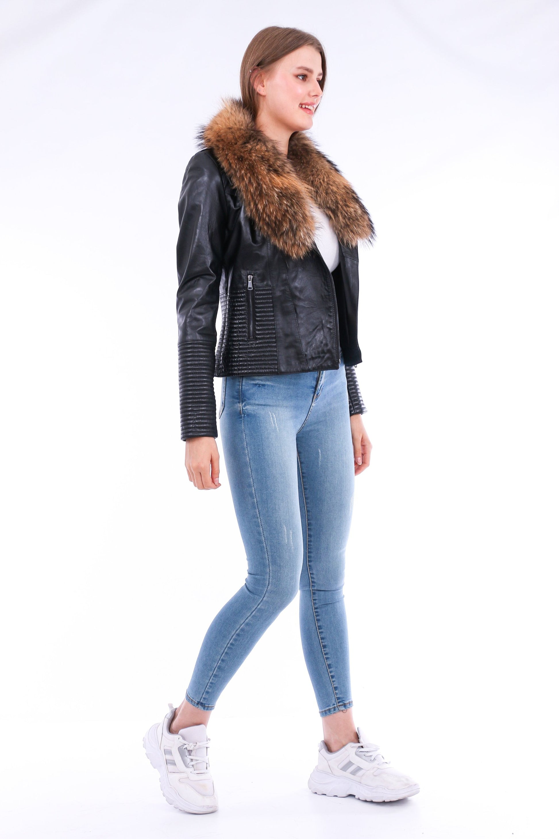 Jackets | Black Ravenna Leather Biker Jacket | LateurGo