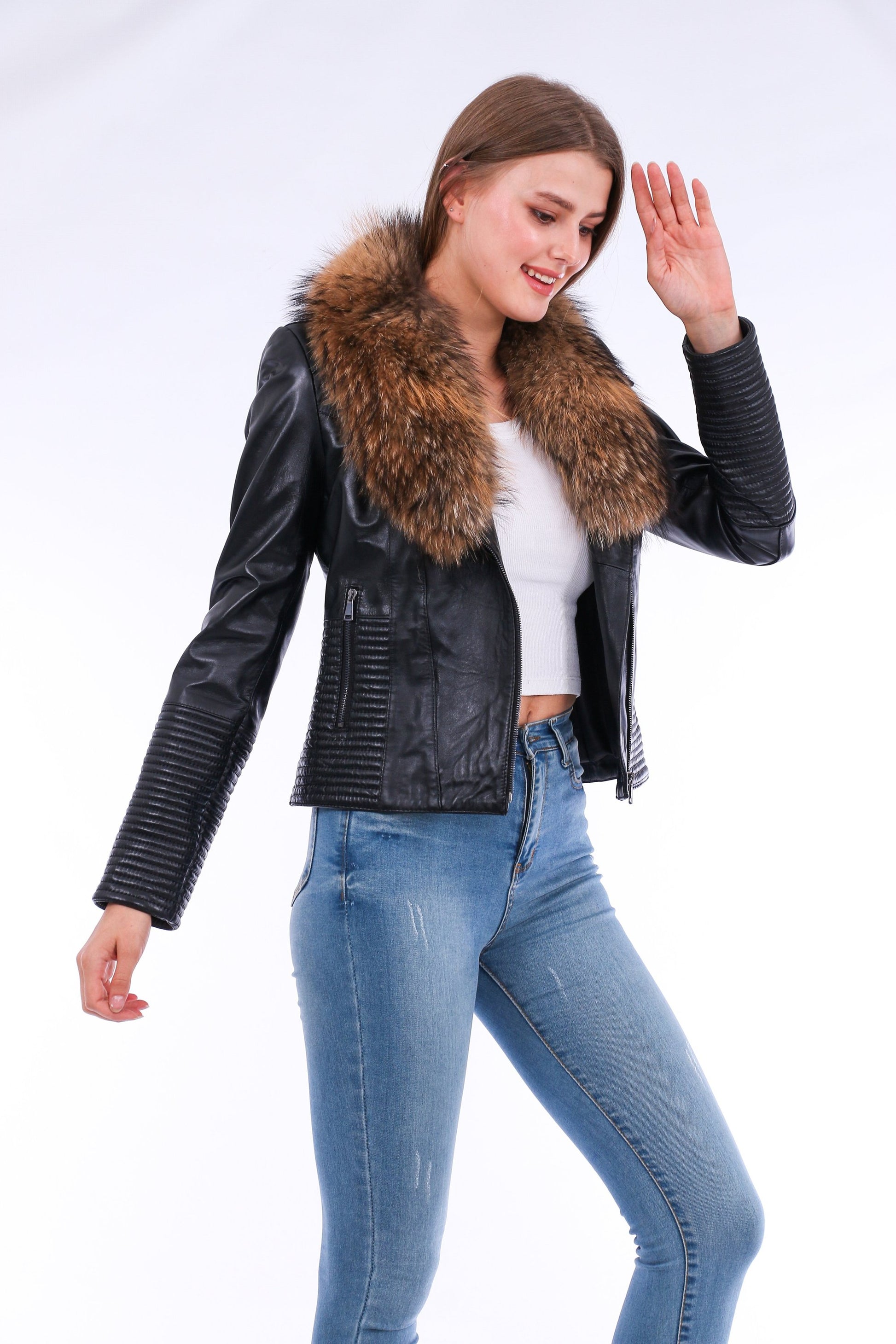 Jackets | Black Ravenna Leather Biker Jacket | LateurGo