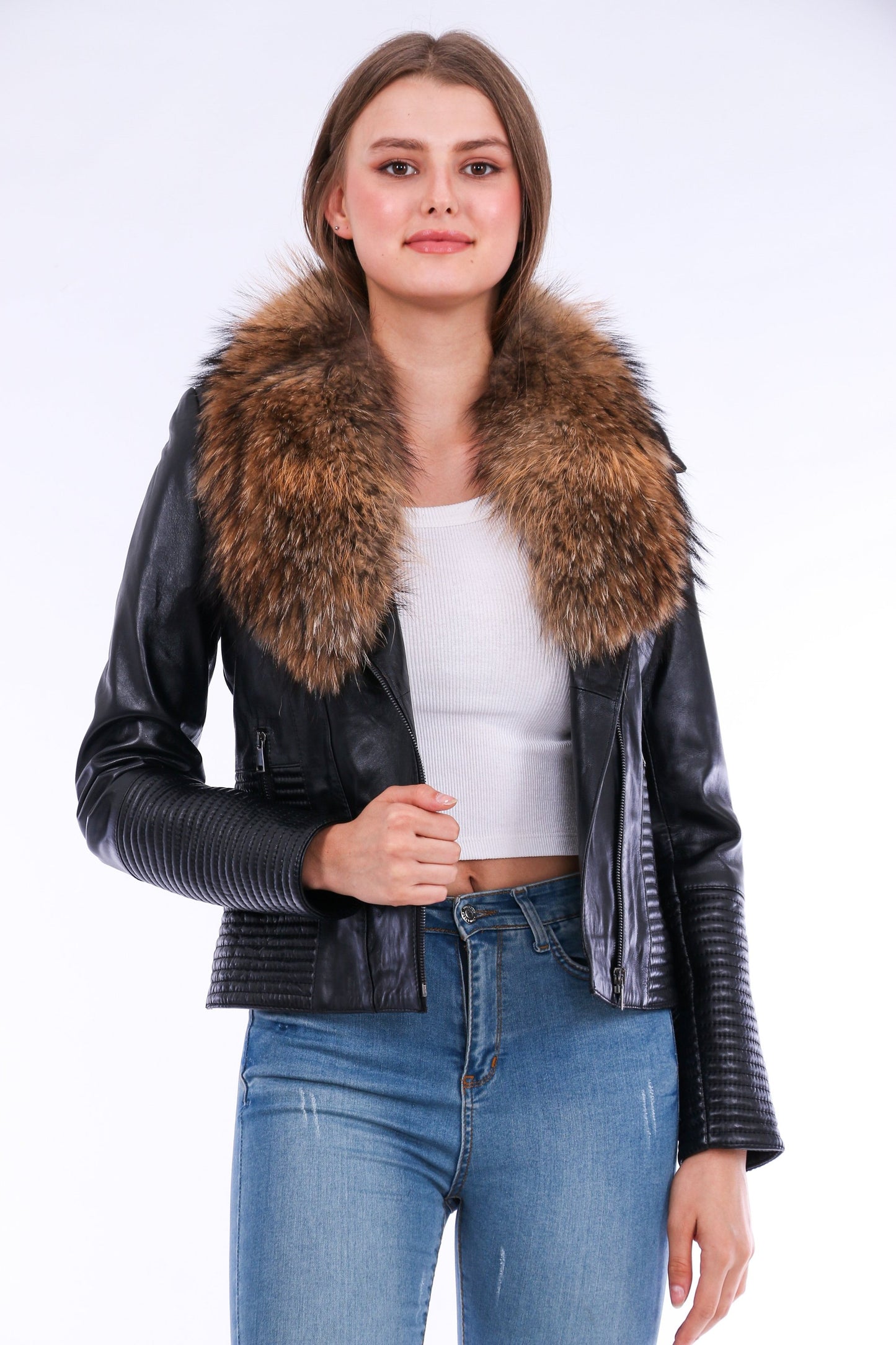 Jackets | Black Ravenna Leather Biker Jacket | LateurGo