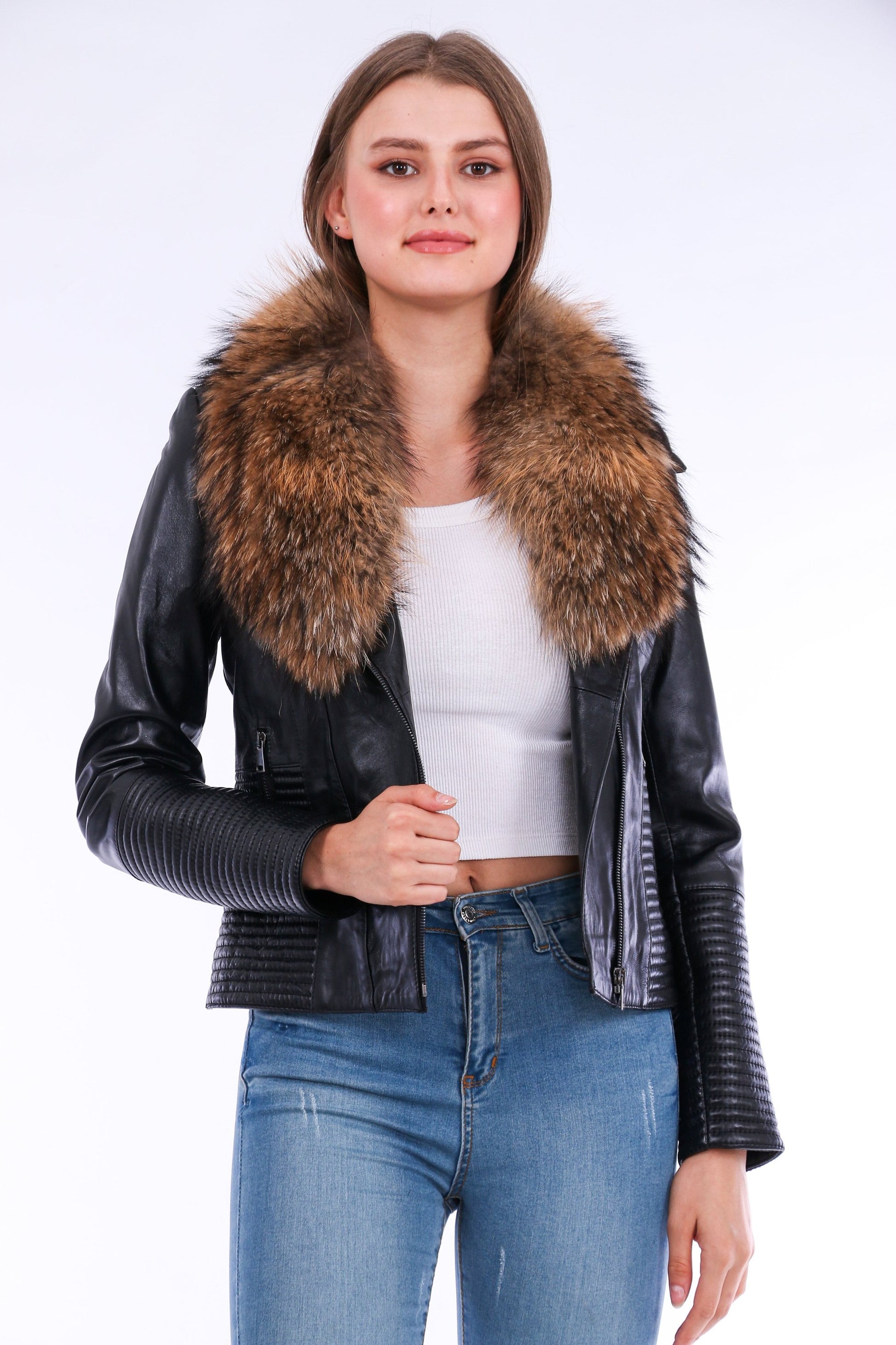 Jackets | Black Ravenna Leather Biker Jacket | LateurGo
