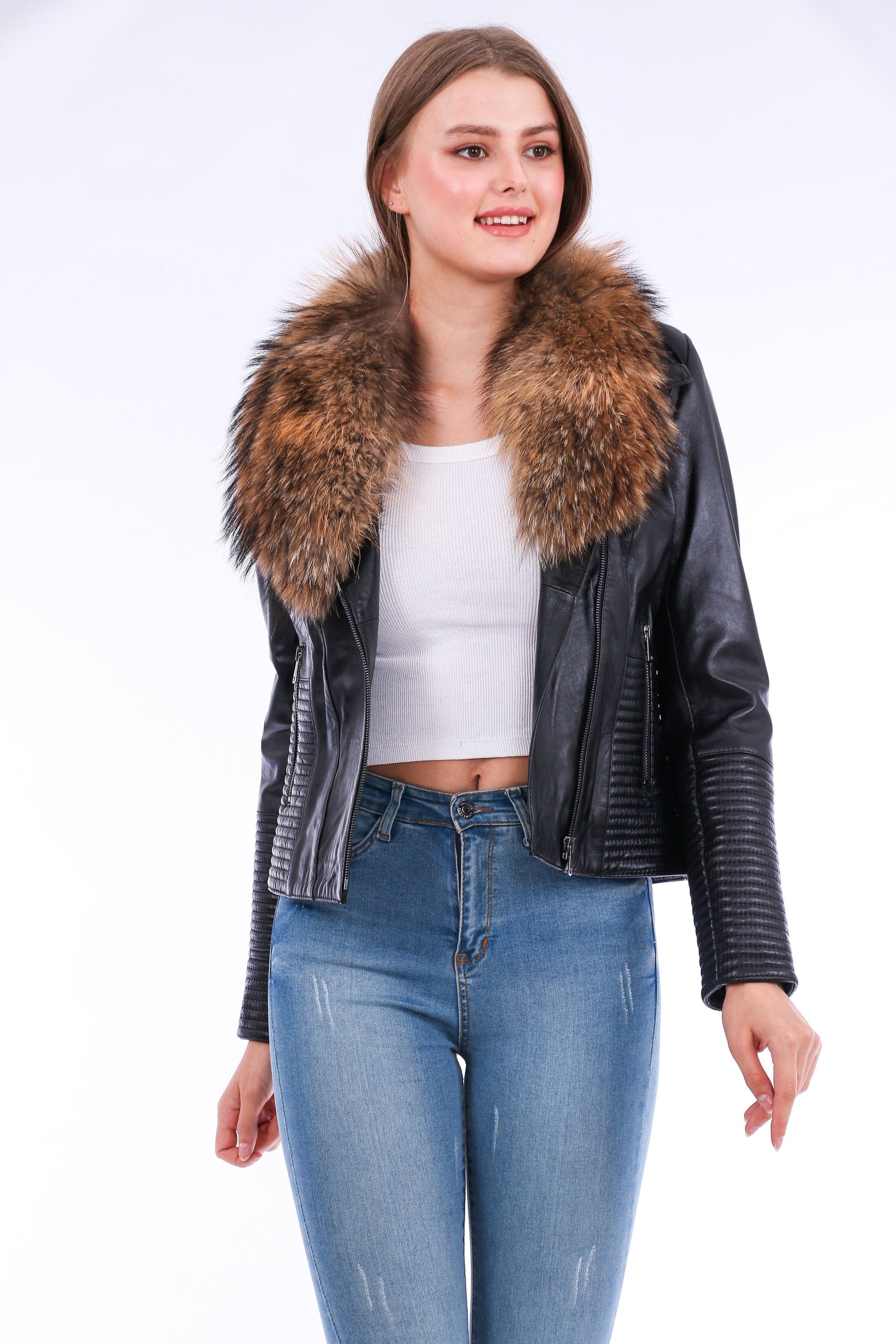 Jackets | Black Ravenna Leather Biker Jacket | LateurGo