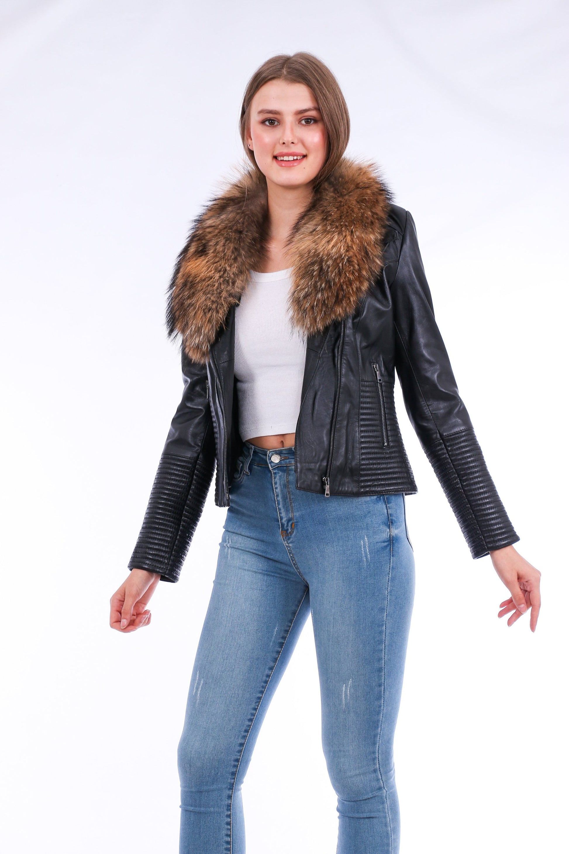 Jackets | Black Ravenna Leather Biker Jacket | LateurGo