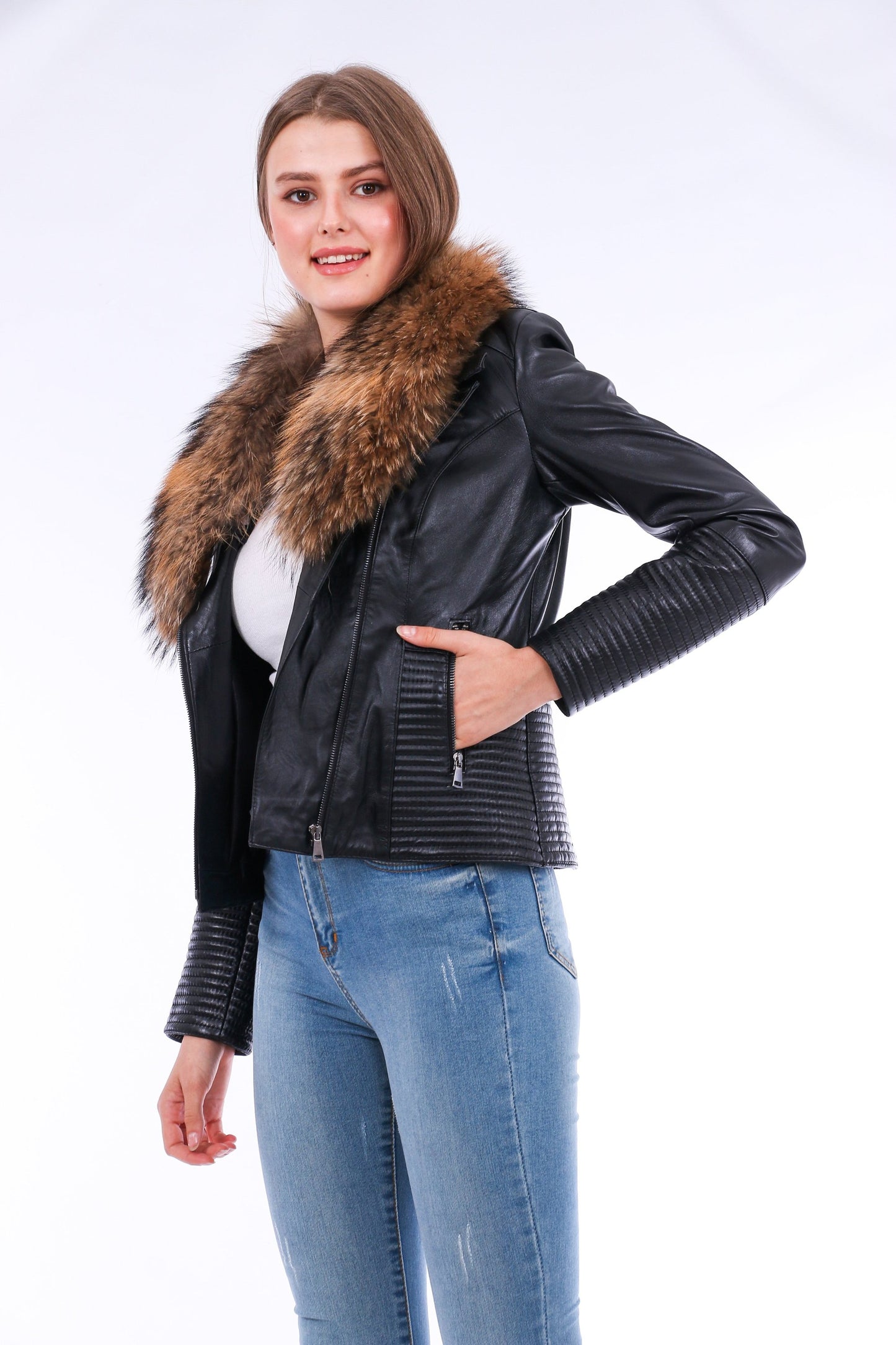 Jackets | Black Ravenna Leather Biker Jacket | LateurGo