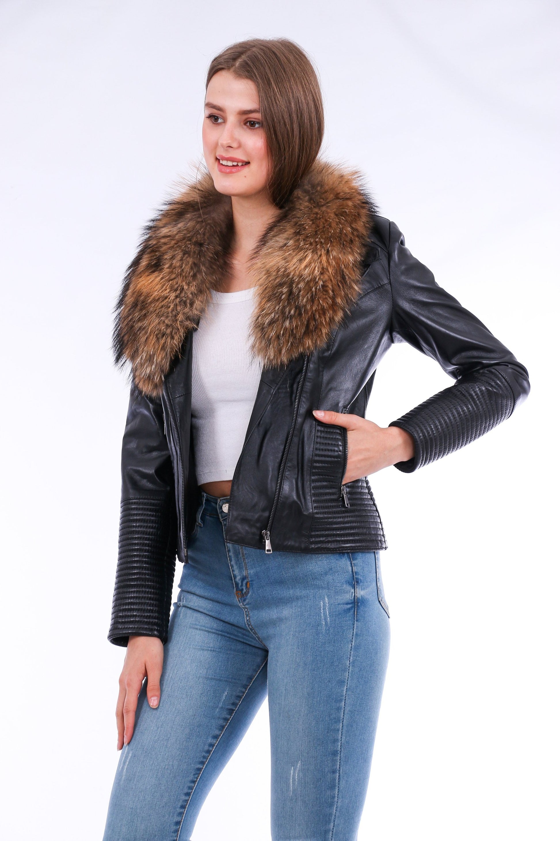 Jackets | Black Ravenna Leather Biker Jacket | LateurGo
