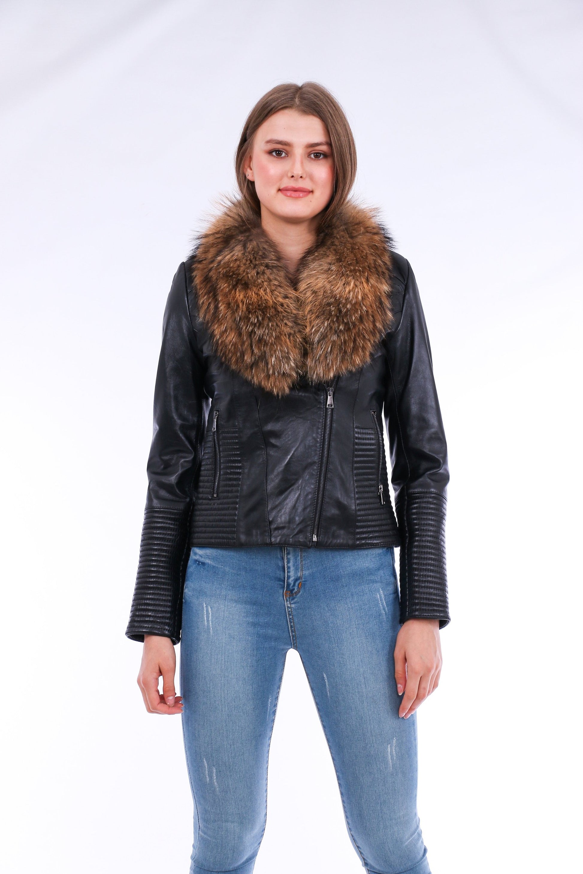 Jackets | Black Ravenna Leather Biker Jacket | LateurGo