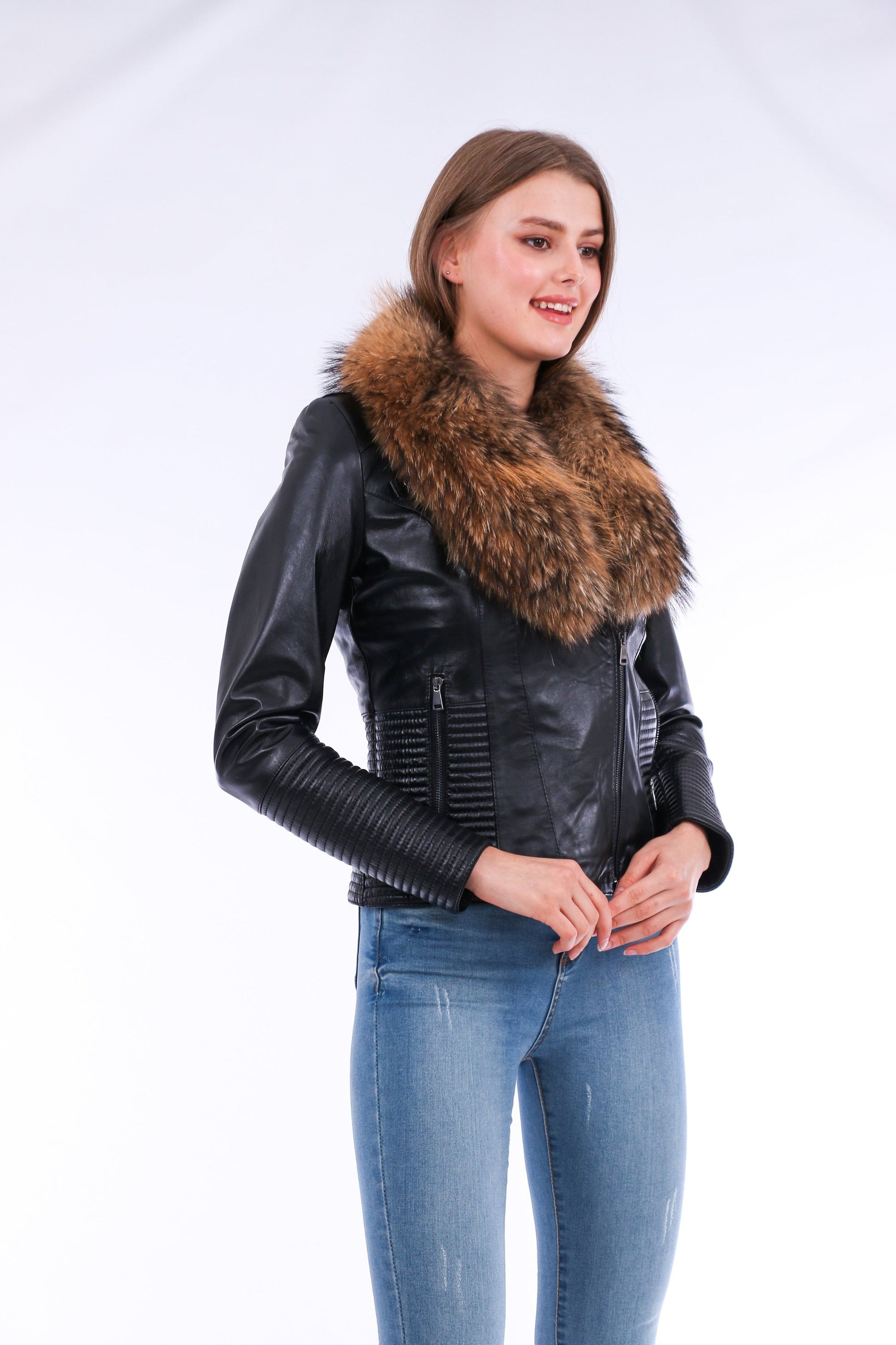 Jackets | Black Ravenna Leather Biker Jacket | LateurGo
