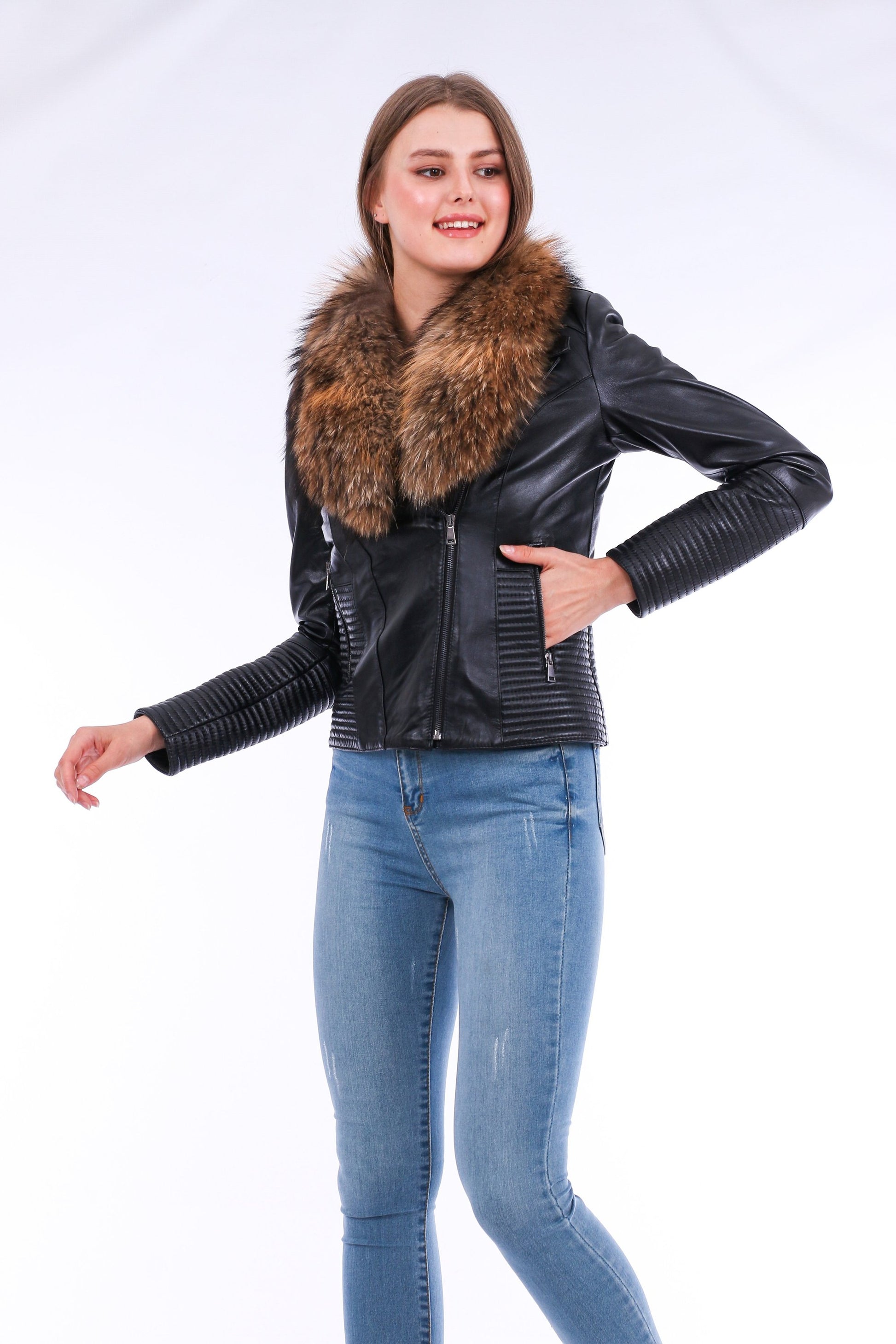 Jackets | Black Ravenna Leather Biker Jacket | LateurGo