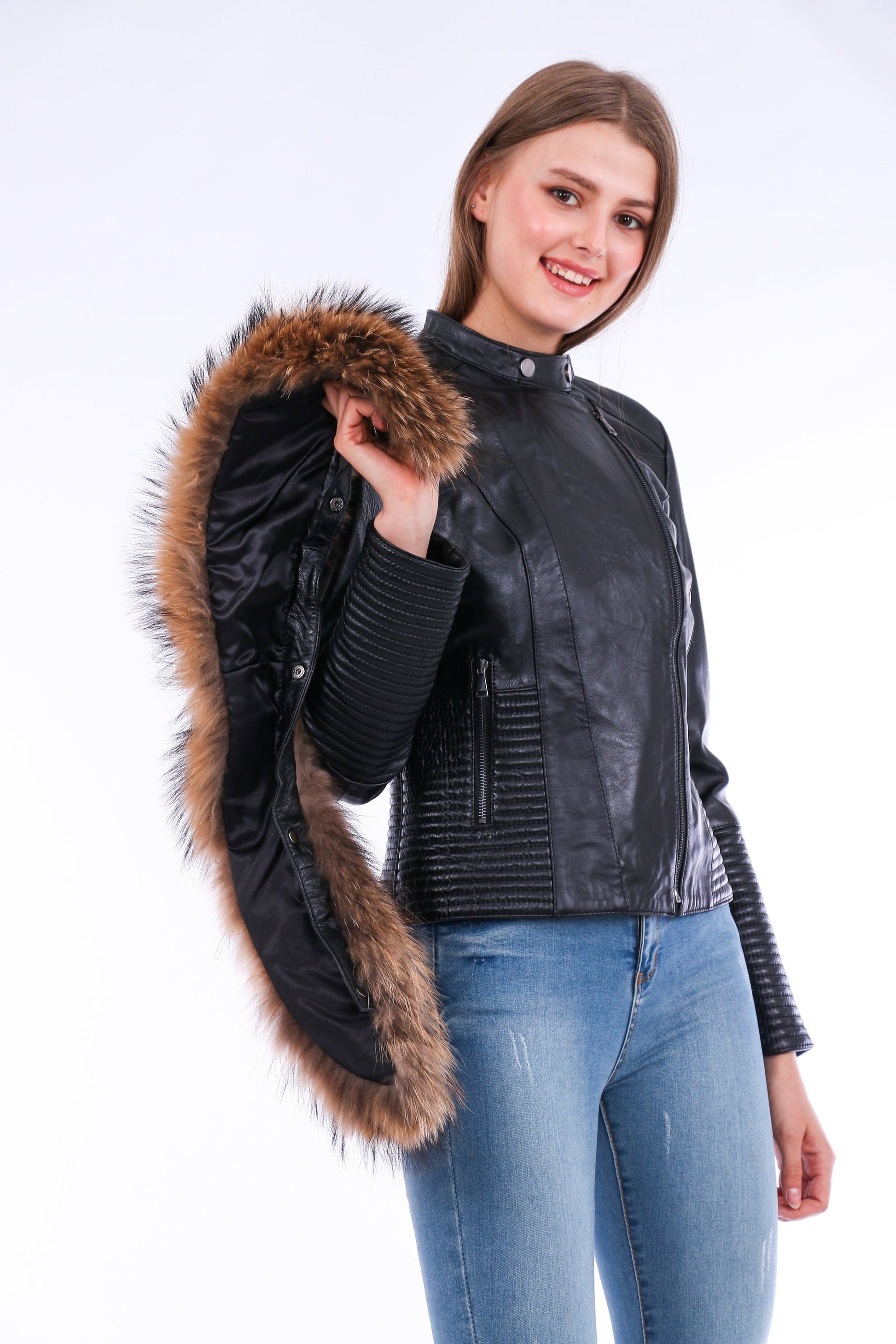 Jackets | Black Ravenna Leather Biker Jacket | LateurGo
