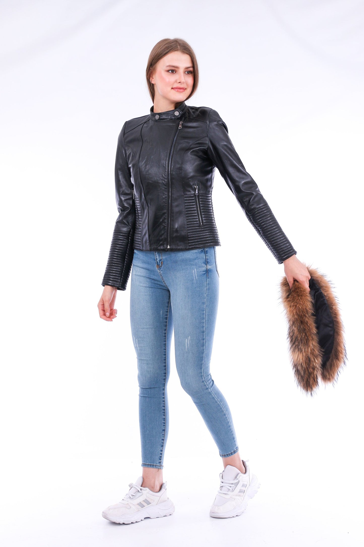 Jackets | Black Ravenna Leather Biker Jacket | LateurGo