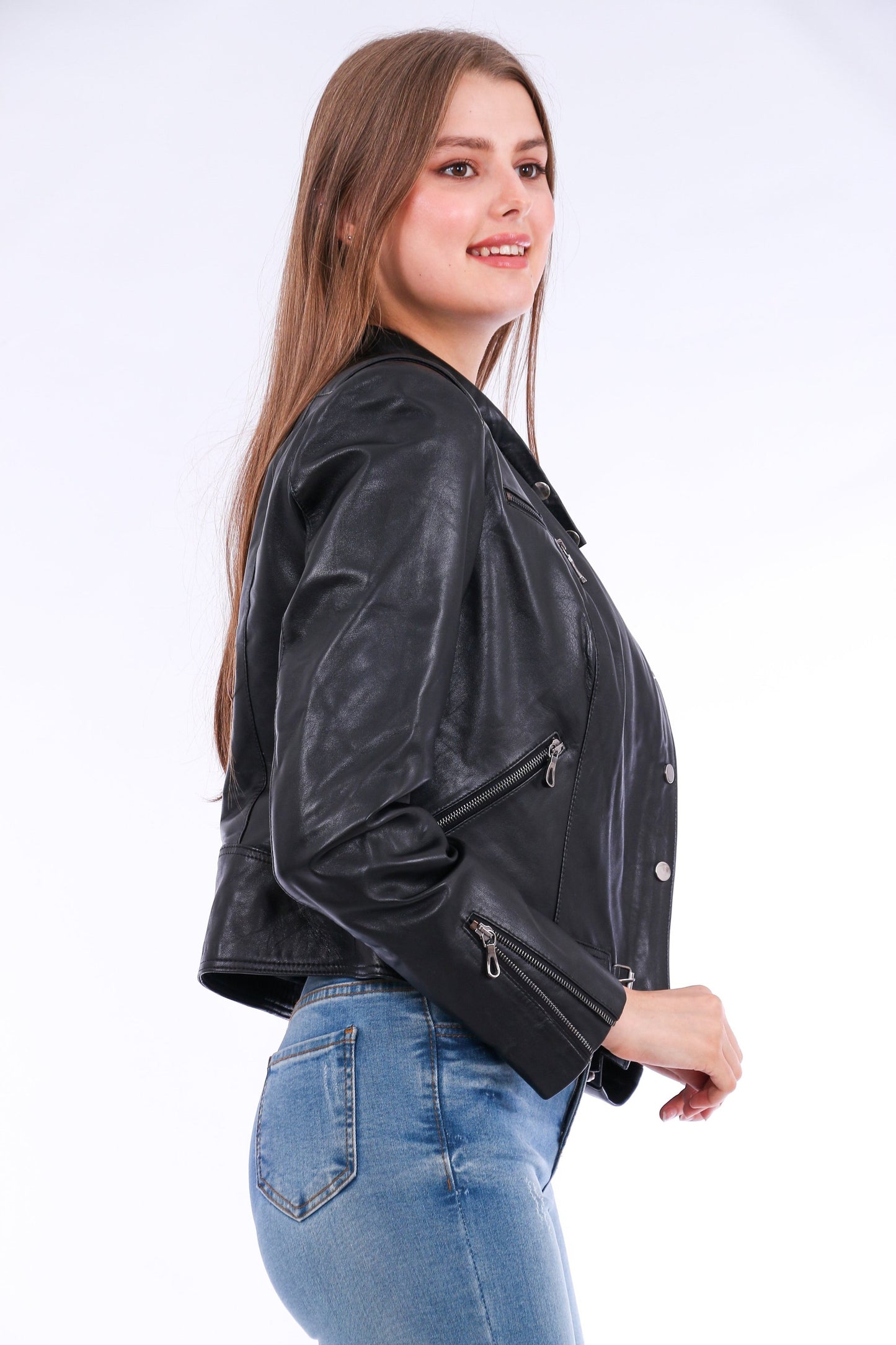 Rovigo Black Leather Biker Jacket | Stylish Outerwear