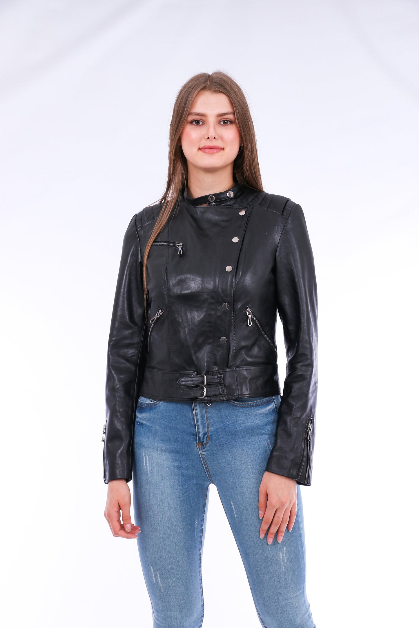 Rovigo Black Leather Biker Jacket | Stylish Outerwear