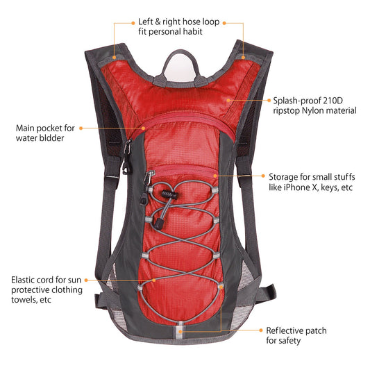 LateurGo Hydration Pack with 70 oz 2L Water Bladder