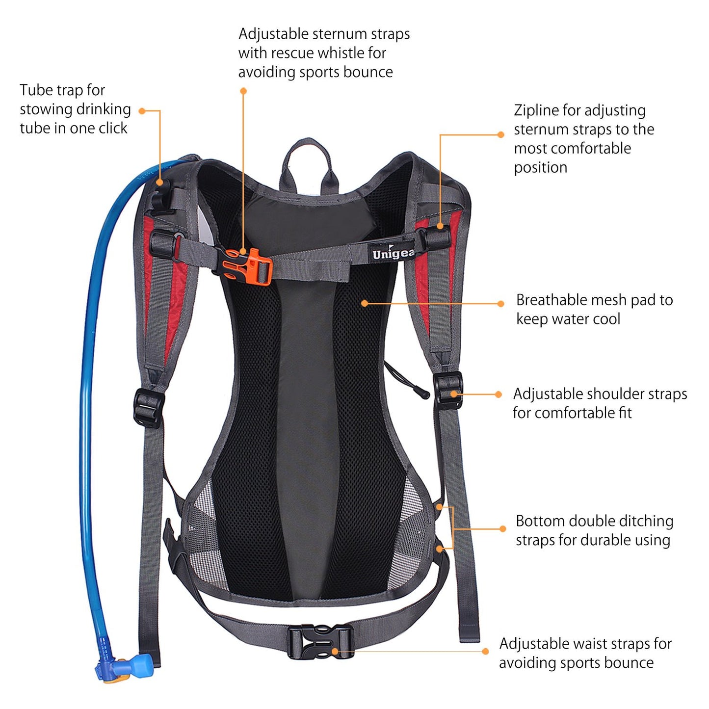 LateurGo Hydration Pack with 70 oz 2L Water Bladder