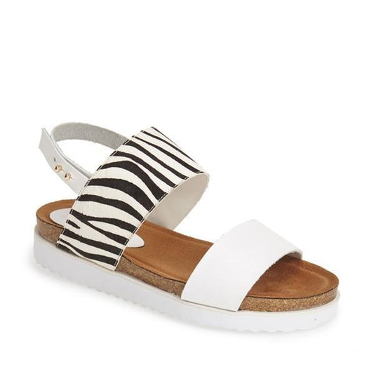 LateurGo Calf Print Double Strap Comfort Sandals