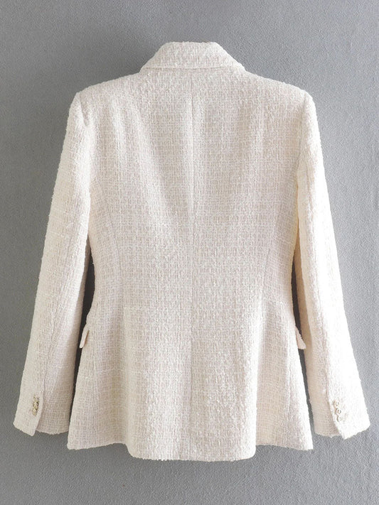 LateurGo Women's Double Breasted Tweed Blazer Coat