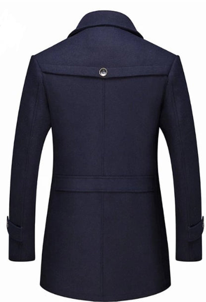 Men's Layered Collar Mid Length Stylish Coat