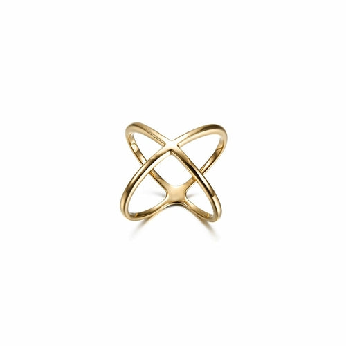 Stylish Gold Skinny Crisscross Band Ring