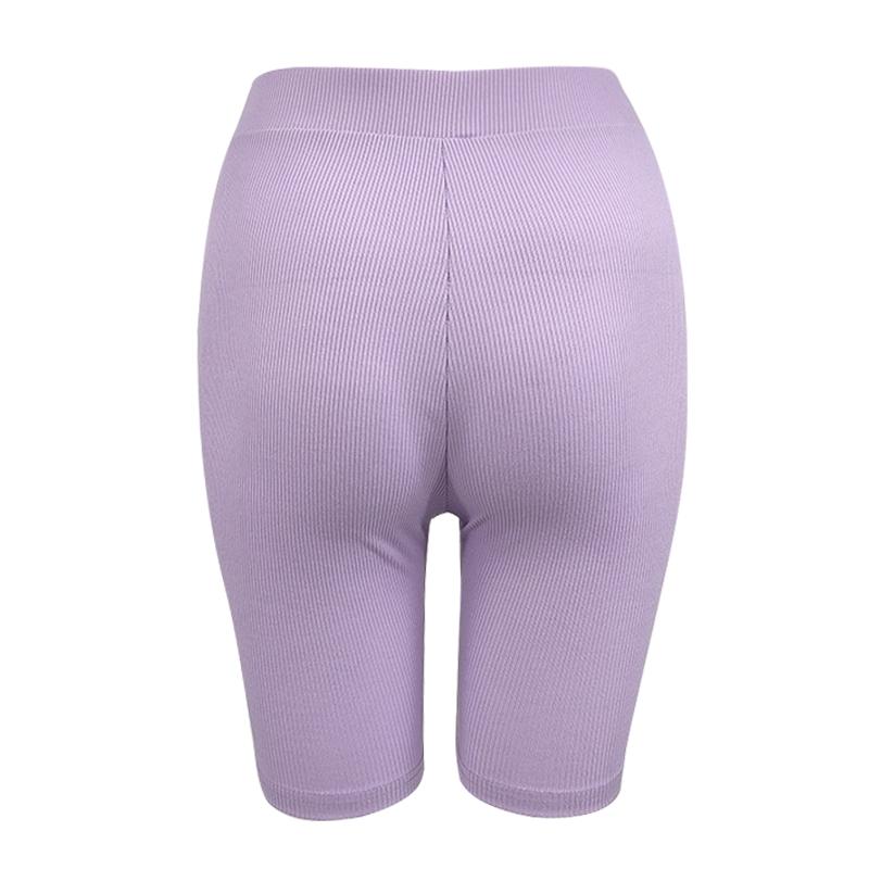High Waist Bodycon Ribbed Biker Shorts