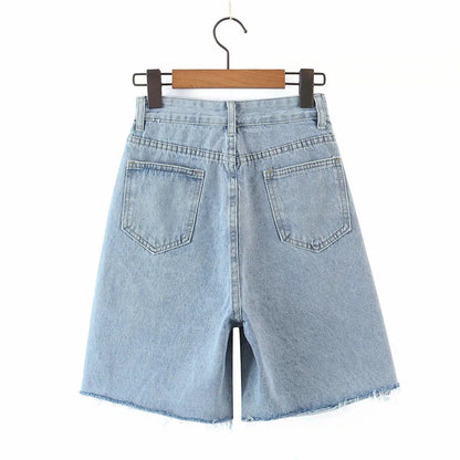  Women's Fashion Embroidered Trendy Jeans Shorts by LateurGo