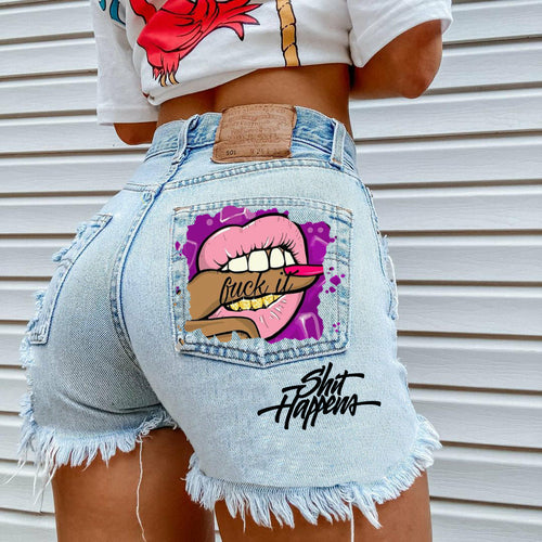 Sexy High Waist 3D Printed Jeans | Y2K Short Pants