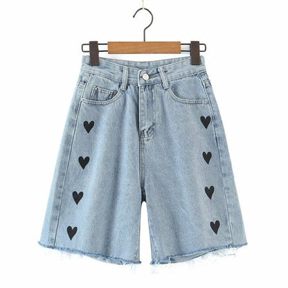  Women's Fashion Embroidered Trendy Jeans Shorts by LateurGo